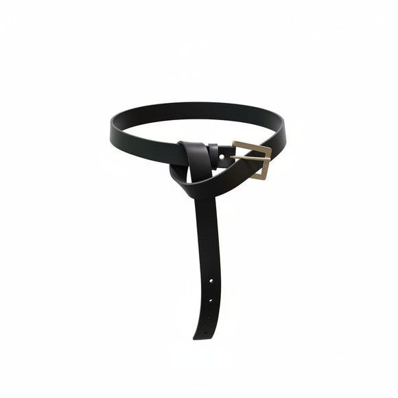 Accessories - Belt Unbranded 28W Womens Black Excellent Leather Silver Buckle Mexico Made